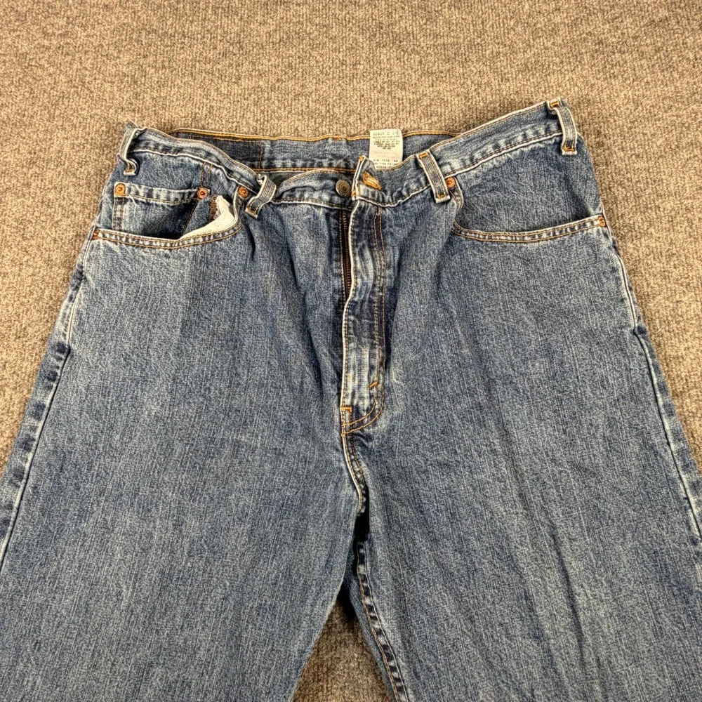 Levis 505 Regular Fit Mens‎ Jeans 36x32 Blue Straight Leg Denim 00505-0216 #2299